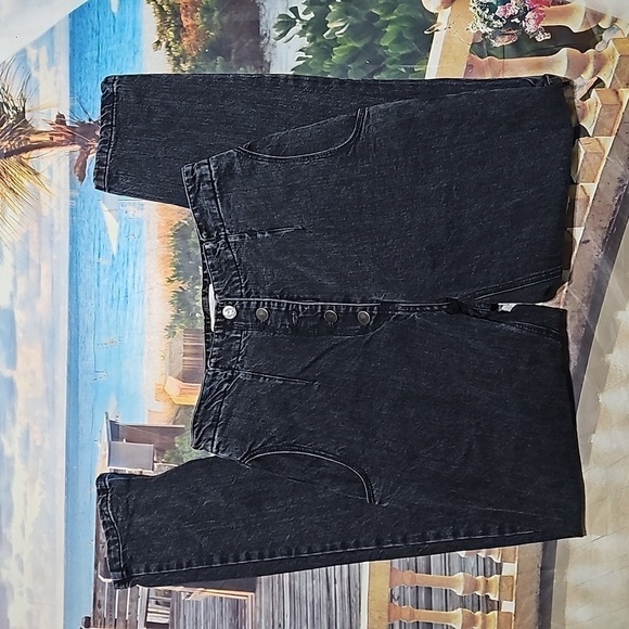 Rachel Comey Black Button Denim Jeans Size 6 - Picture 8 of 8
